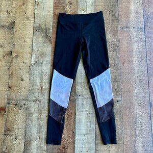 Lilybod Womens Size M Black White Leggings Activewear Yoga Pants 28" Inseam